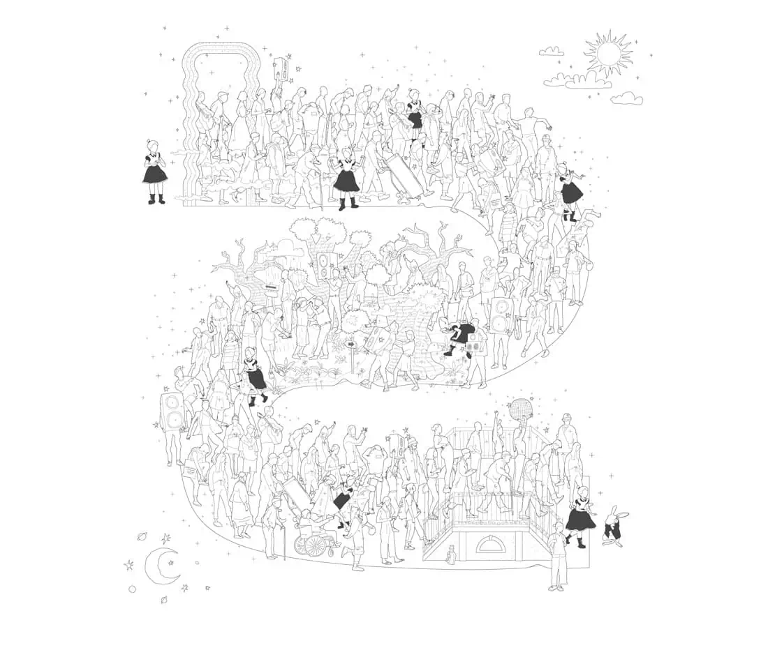 Three Parties in Wonderland and how Alice found the path - Illustration by à la sauvette.