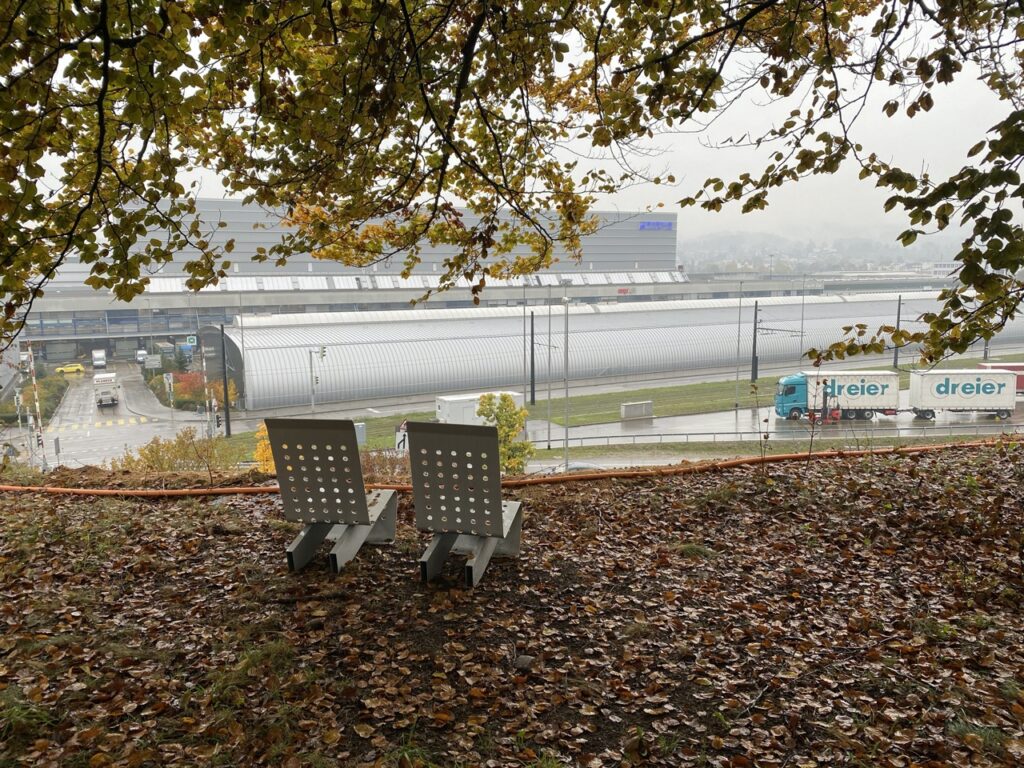 Chairs Schlepped to View Highway @ Robin Winogrond