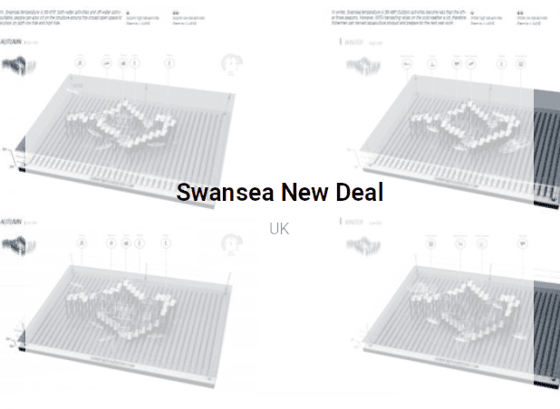 Swansea New Deal urban planning model and architectural design for UK development projects.