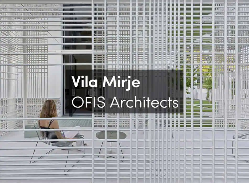 Modern architectural design featuring intricate white lattice structures by OFIS Architects at Vila Mirje, exemplifying innovative urban architecture and contemporary residential building concepts.