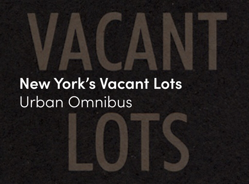 New York's Vacant Lots: A Case for Affordable Infill